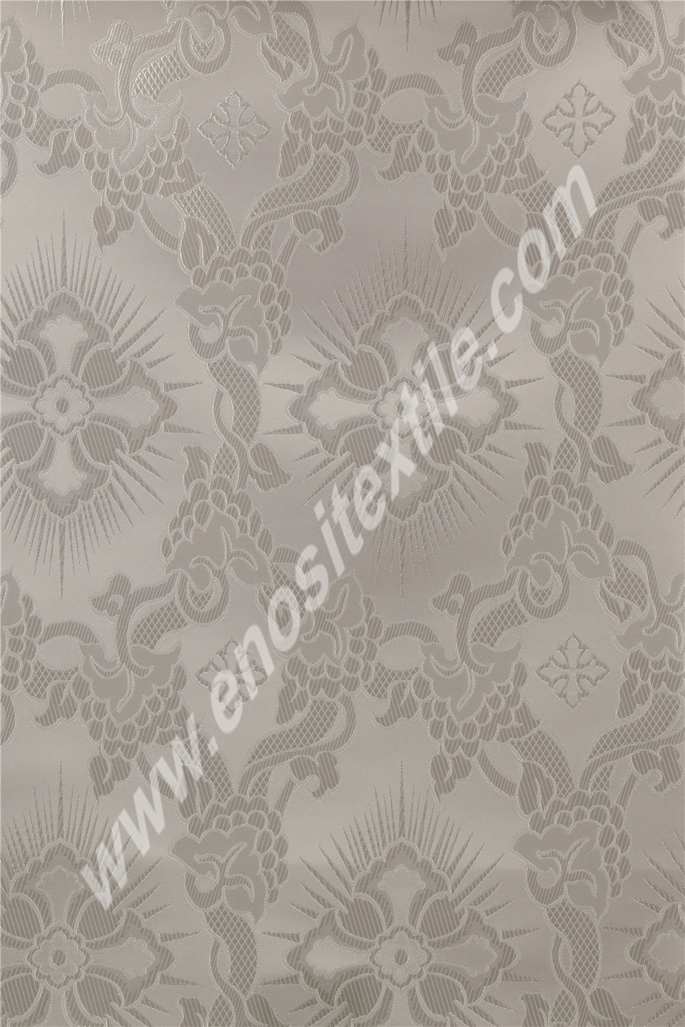 KL-003 White-Silver Brocade Fabrics